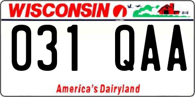 WI license plate 031QAA