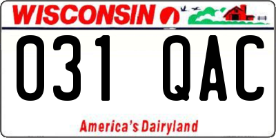 WI license plate 031QAC