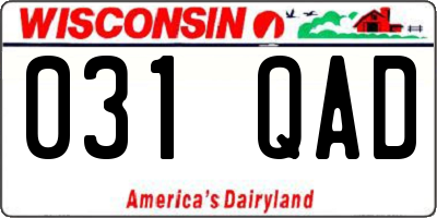 WI license plate 031QAD