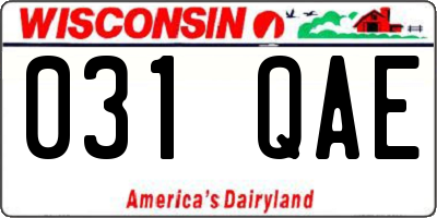 WI license plate 031QAE