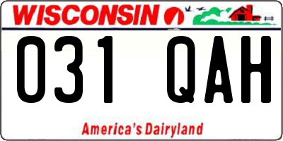 WI license plate 031QAH