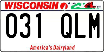 WI license plate 031QLM
