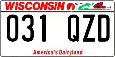 WI license plate 031QZD