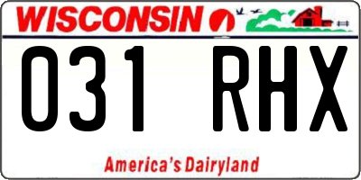 WI license plate 031RHX