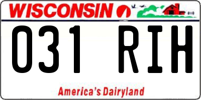 WI license plate 031RIH