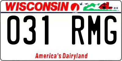 WI license plate 031RMG