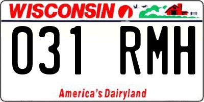 WI license plate 031RMH