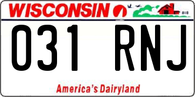WI license plate 031RNJ