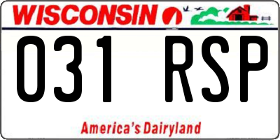 WI license plate 031RSP