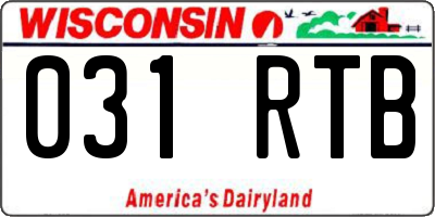 WI license plate 031RTB
