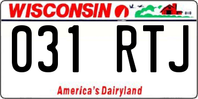 WI license plate 031RTJ