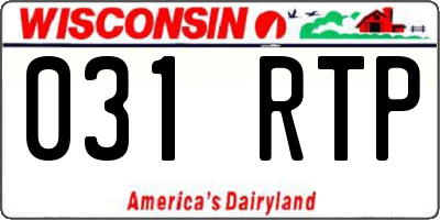 WI license plate 031RTP
