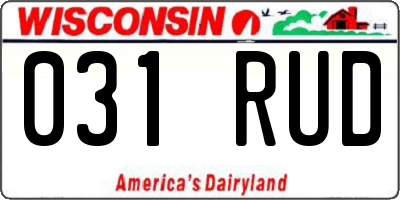 WI license plate 031RUD