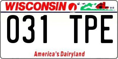 WI license plate 031TPE