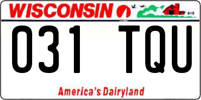 WI license plate 031TQU