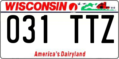 WI license plate 031TTZ
