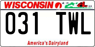 WI license plate 031TWL