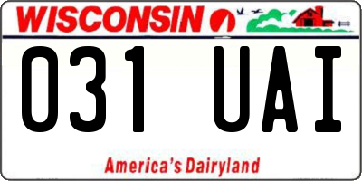 WI license plate 031UAI