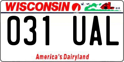 WI license plate 031UAL