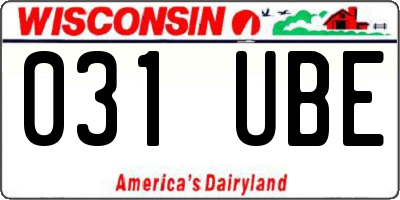 WI license plate 031UBE