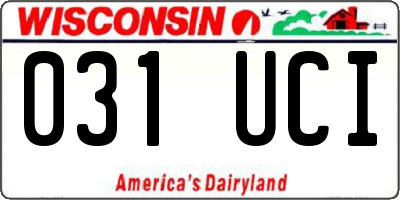 WI license plate 031UCI