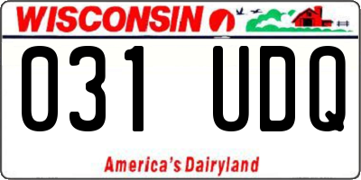 WI license plate 031UDQ