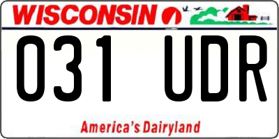 WI license plate 031UDR