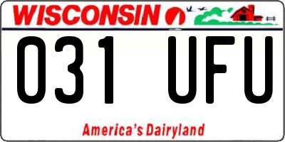 WI license plate 031UFU