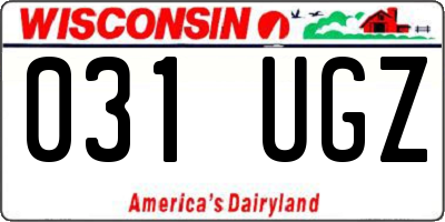 WI license plate 031UGZ
