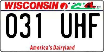 WI license plate 031UHF
