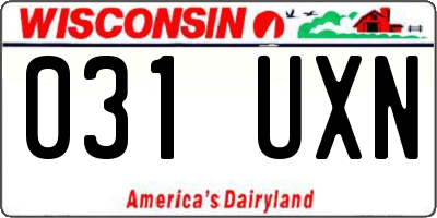 WI license plate 031UXN