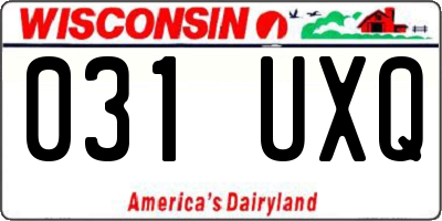 WI license plate 031UXQ