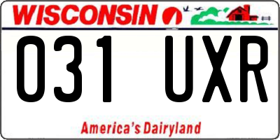 WI license plate 031UXR