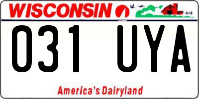 WI license plate 031UYA