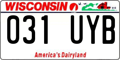 WI license plate 031UYB