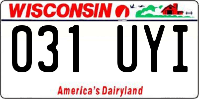 WI license plate 031UYI