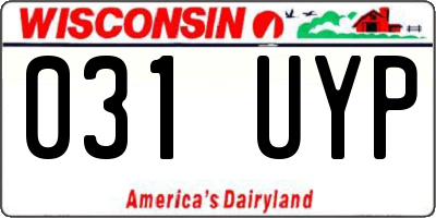 WI license plate 031UYP