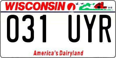 WI license plate 031UYR