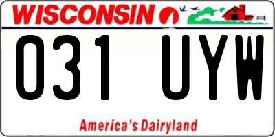 WI license plate 031UYW