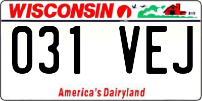 WI license plate 031VEJ