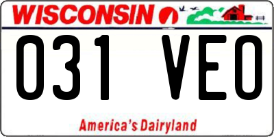 WI license plate 031VEO