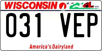 WI license plate 031VEP