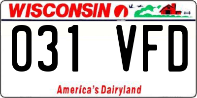 WI license plate 031VFD