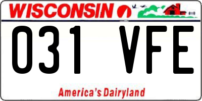 WI license plate 031VFE