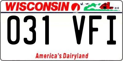 WI license plate 031VFI