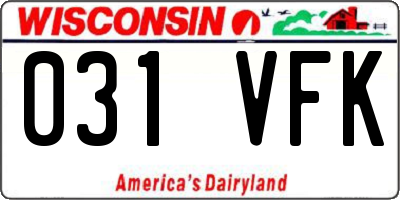 WI license plate 031VFK