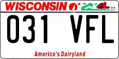 WI license plate 031VFL
