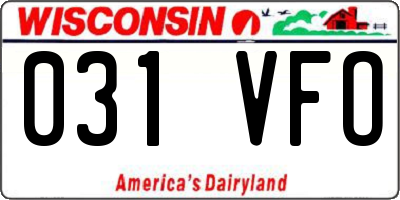 WI license plate 031VFO