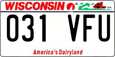 WI license plate 031VFU