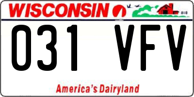 WI license plate 031VFV